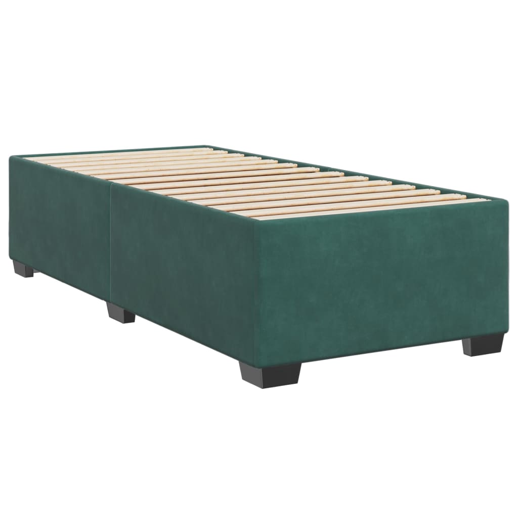 vidaXL Box spring postel s matrací tmavě zelená 80 x 200 cm samet