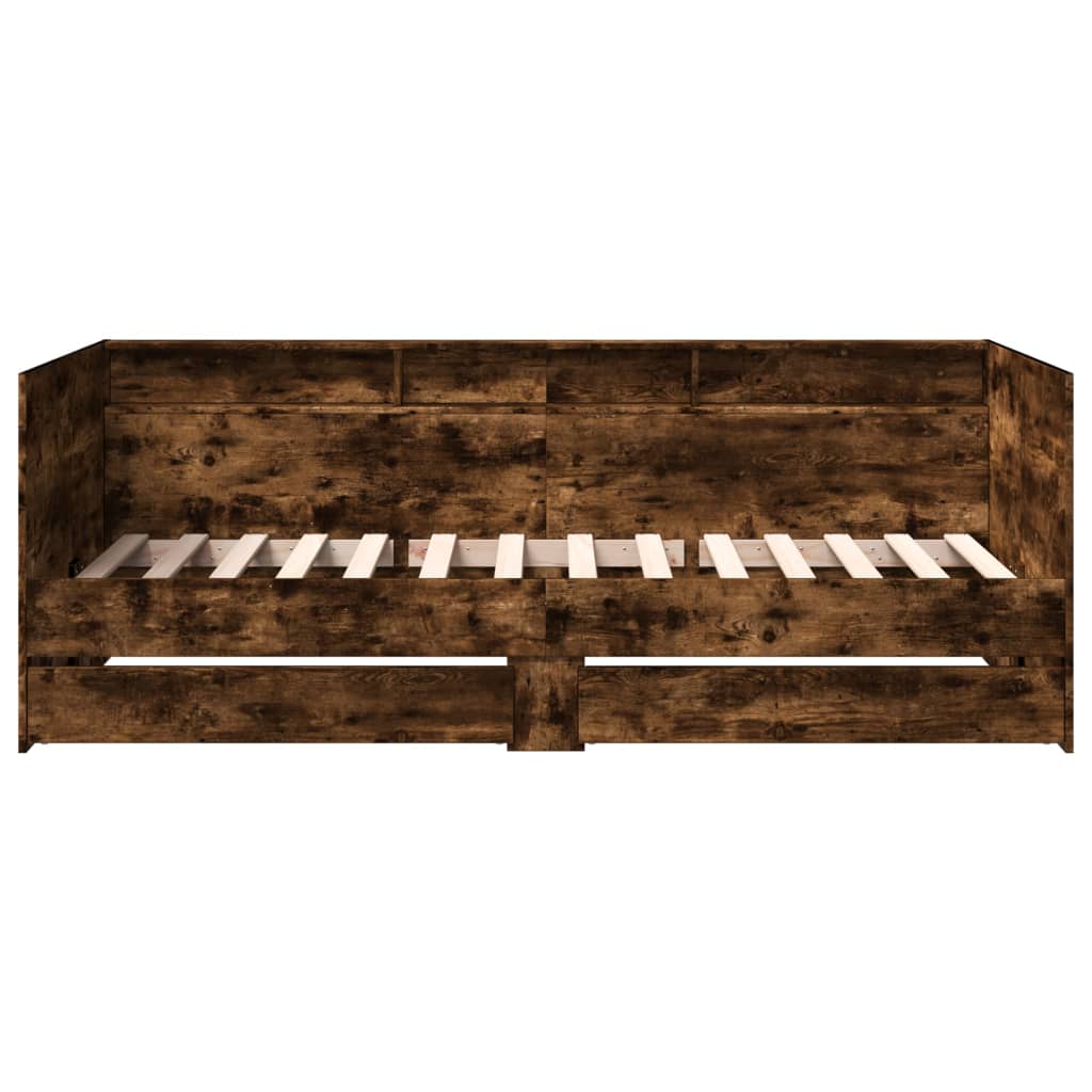 vidaXL Válenda se zásuvkami kouřový dub 90 x 190 cm kompozitní dřevo
