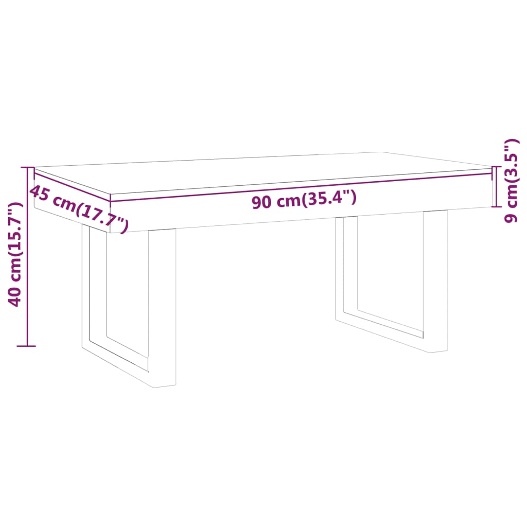 vidaXL Konferenční stolek světle hnědý a černý 90x45x40 cm MDF železo