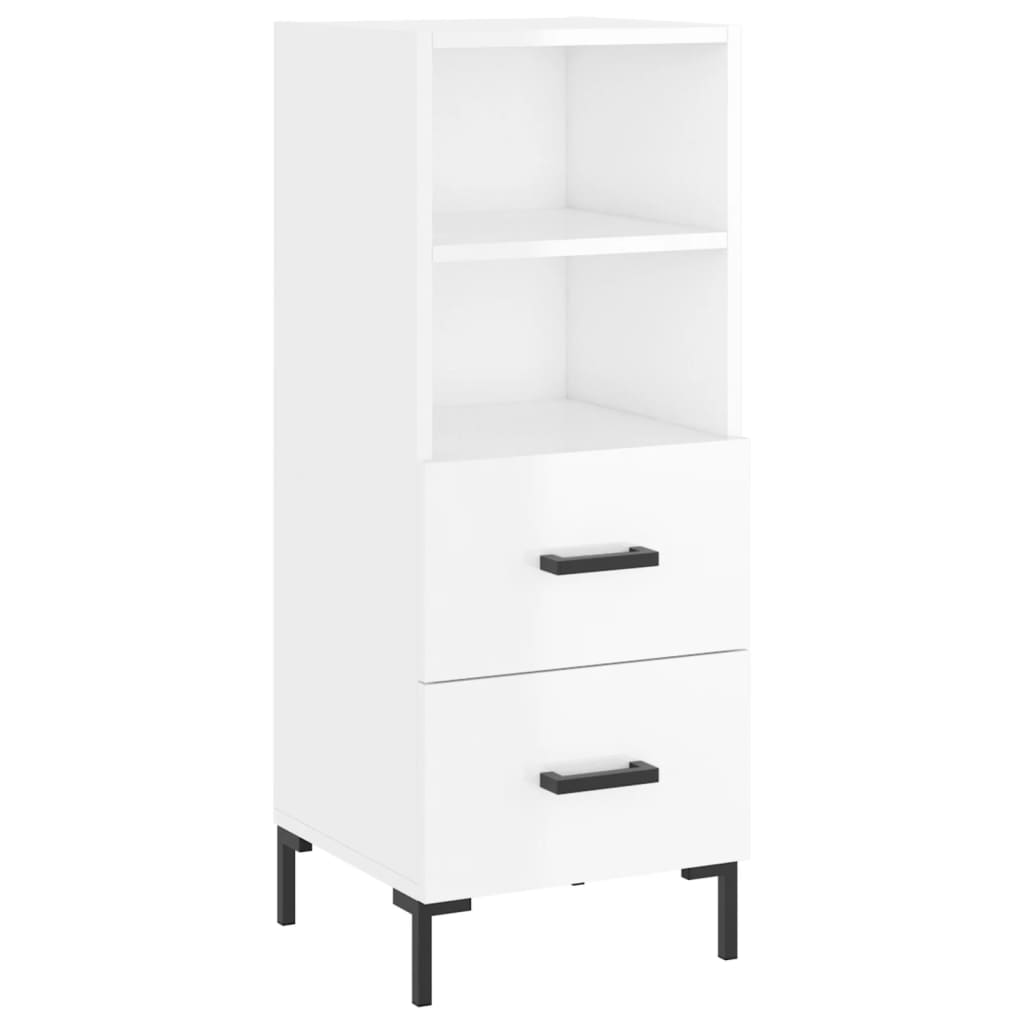 vidaXL Skříň highboard bílá s vysokým leskem 34,5x34x180 cm kompozit