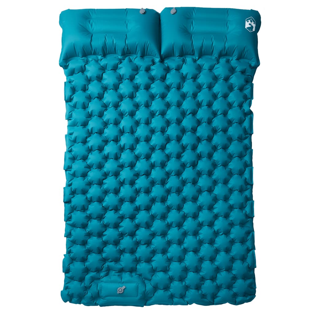 vidaXL Samonafukovací kempingová matrace s polštáři 2 osoby modrá