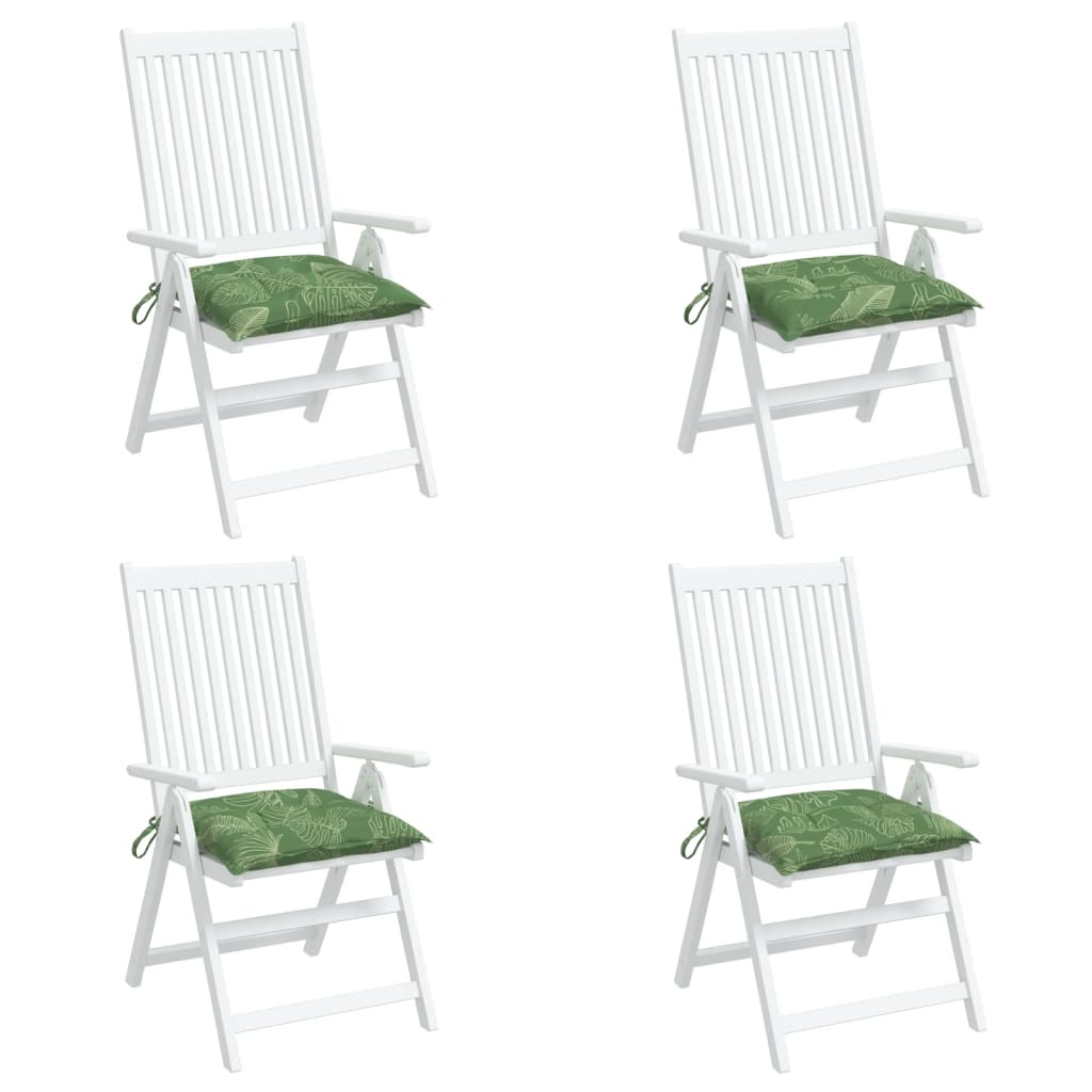 vidaXL Podušky na židli 4 ks vzor listů 50 x 50 x 7 cm textil