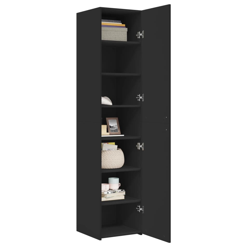 vidaXL Skříň highboard černá 40 x 42,5 x 185 cm kompozitní dřevo