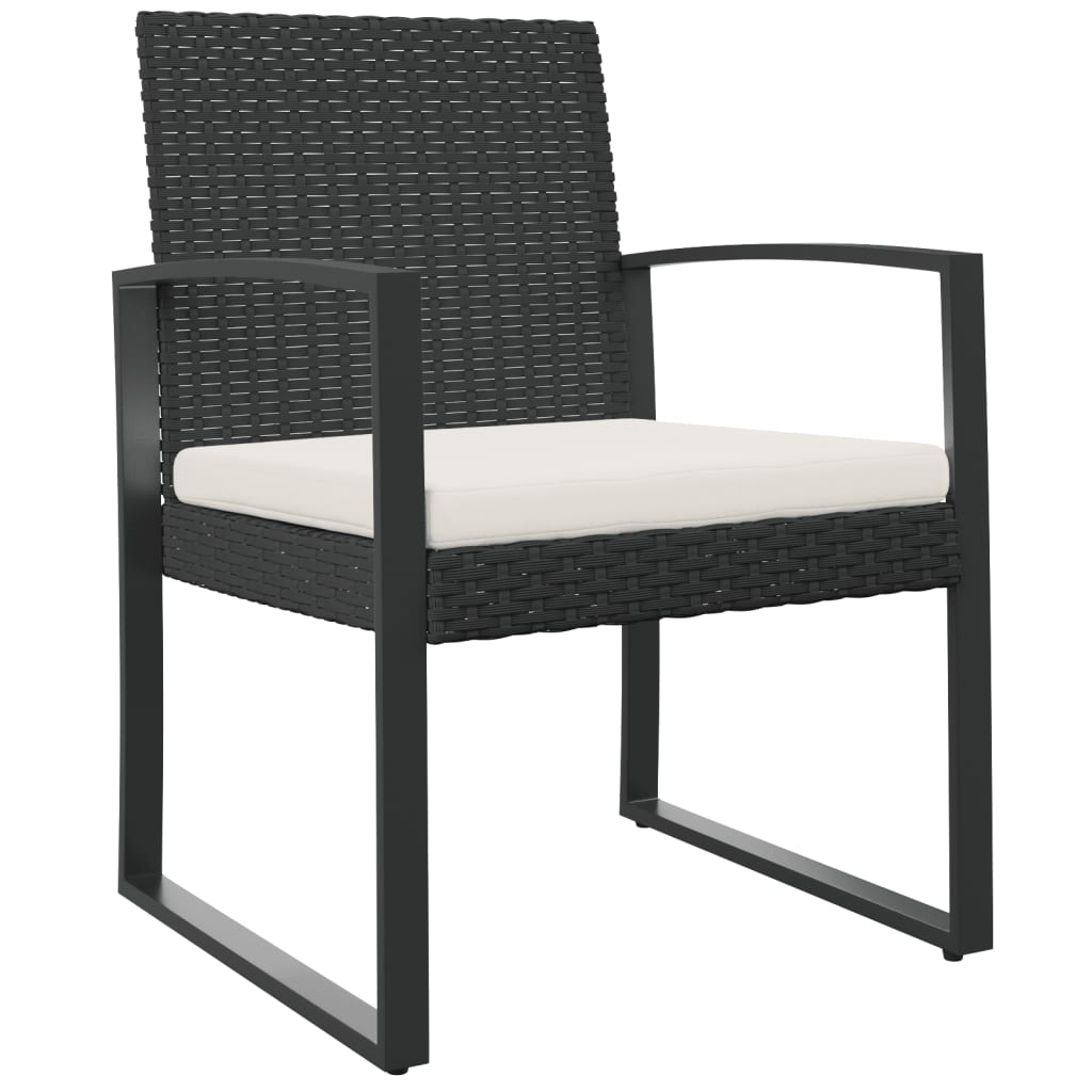 vidaXL Zahradní jídelní židle 2 ks černé PP ratan