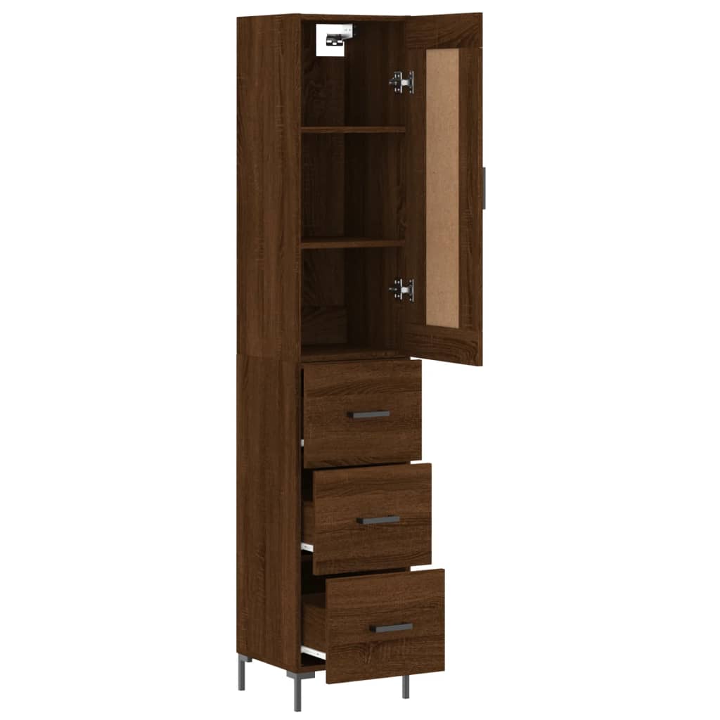 vidaXL Skříň highboard hnědý dub 34,5 x 34 x 180 cm kompozitní dřevo