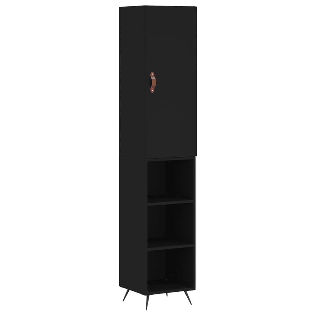 vidaXL Skříň highboard černá 34,5 x 34 x 180 cm kompozitní dřevo