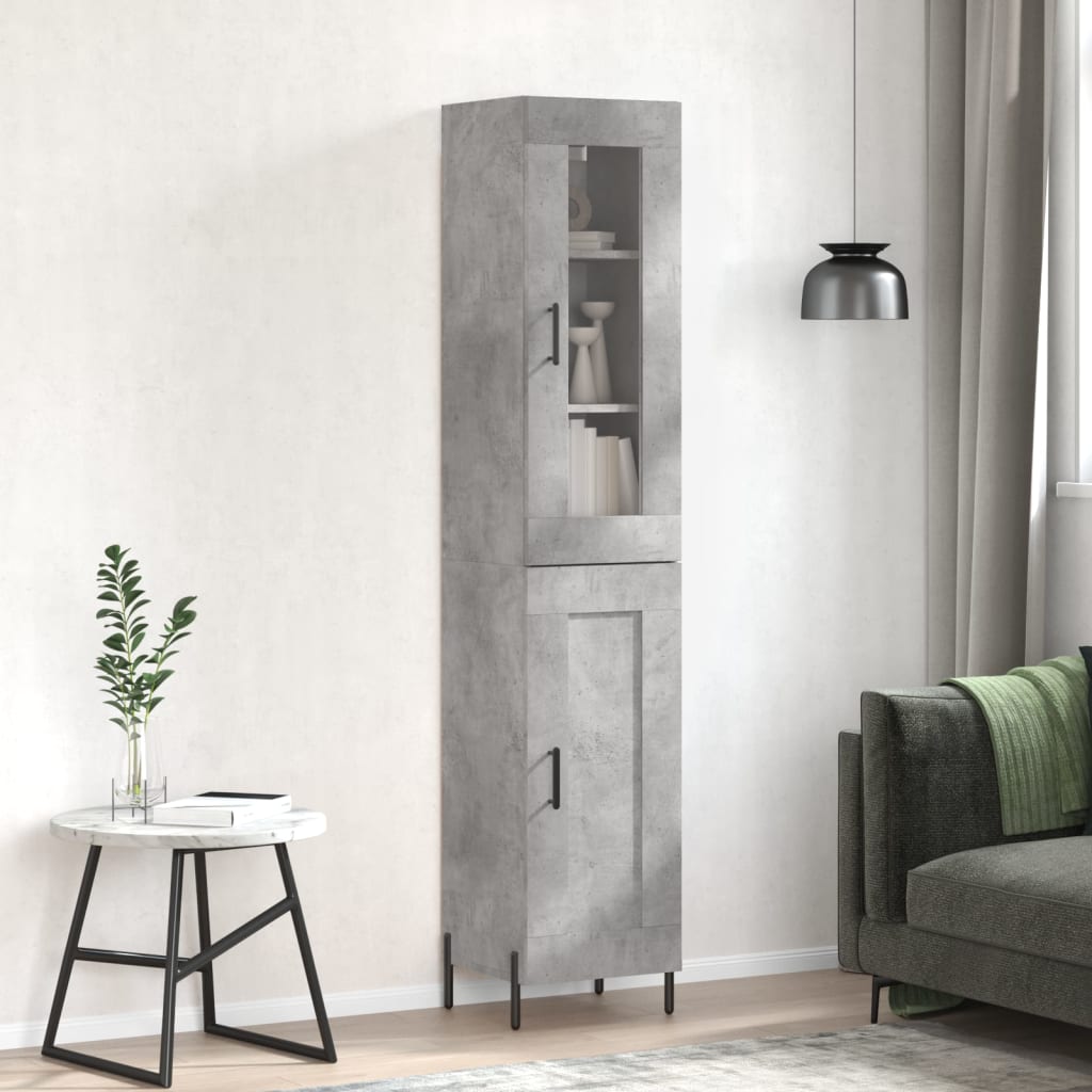 vidaXL Skříň highboard betonově šedá 34,5x34x180 cm kompozitní dřevo