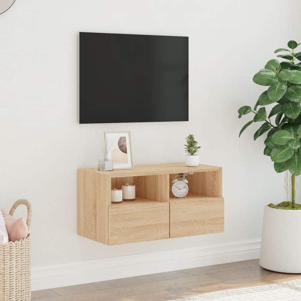 vidaXL Nástěnná TV skříňka dub sonoma 60 x 30 x 30 cm kompozitní dřevo