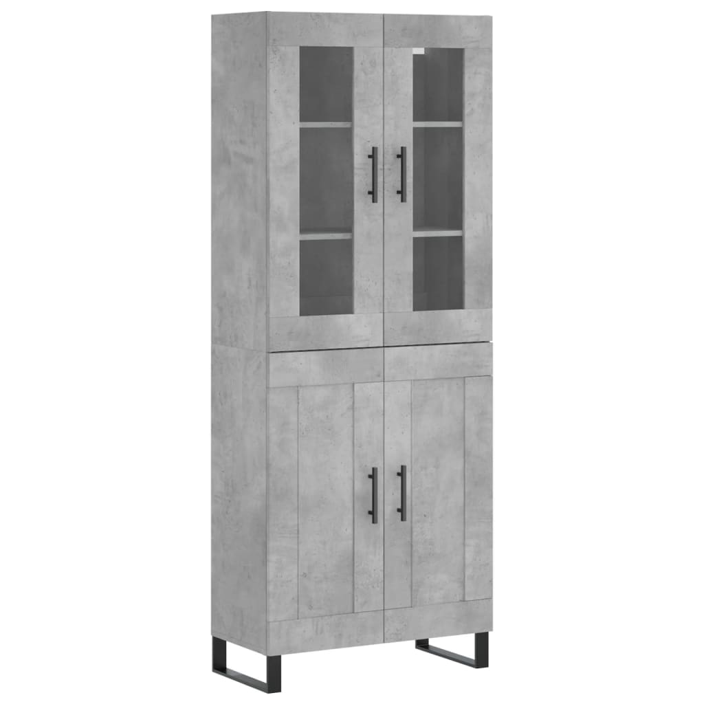 vidaXL Skříň highboard betonově šedá 69,5x34x180 cm kompozitní dřevo