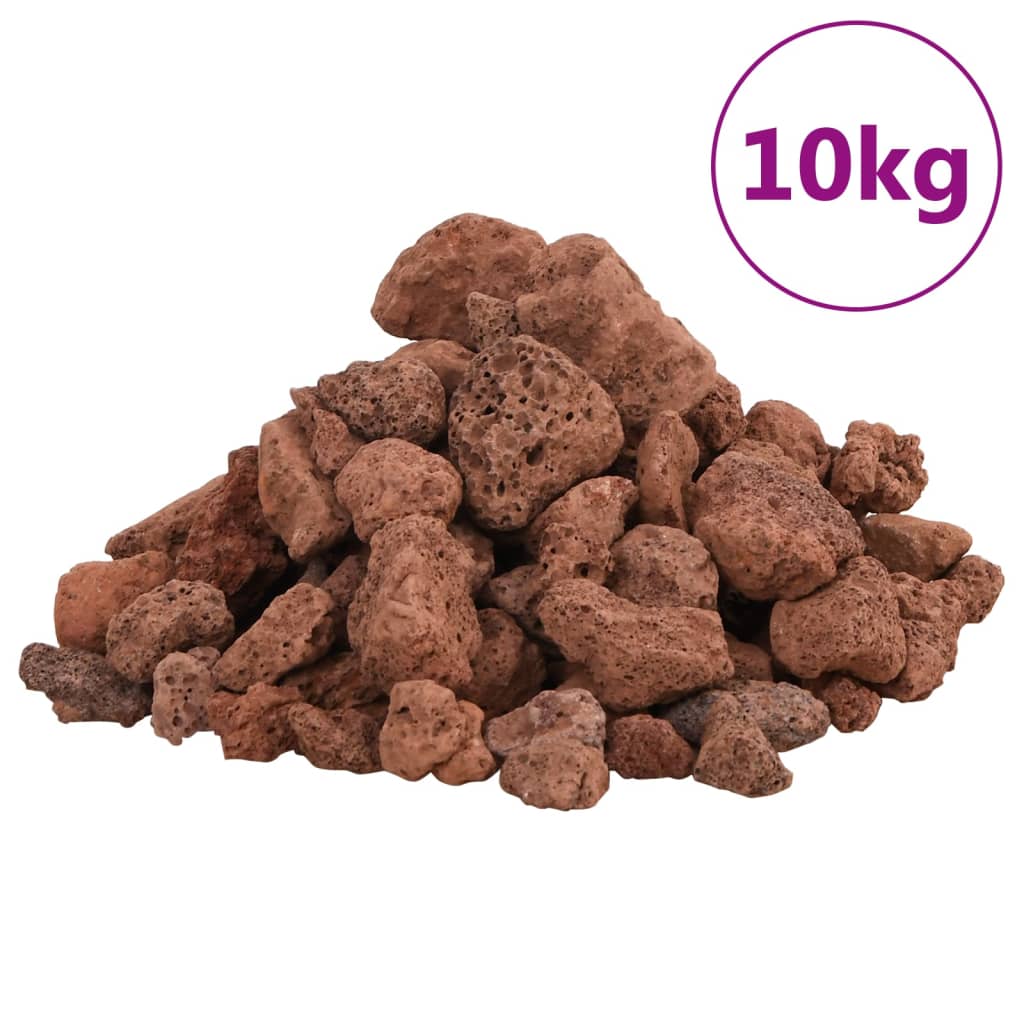 vidaXL Sopečné kameny 10 kg červené 1–2 cm