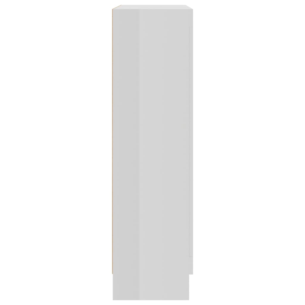 vidaXL Prosklená skříň bílá lesklá 82,5x30,5x115 cm kompozitní dřevo