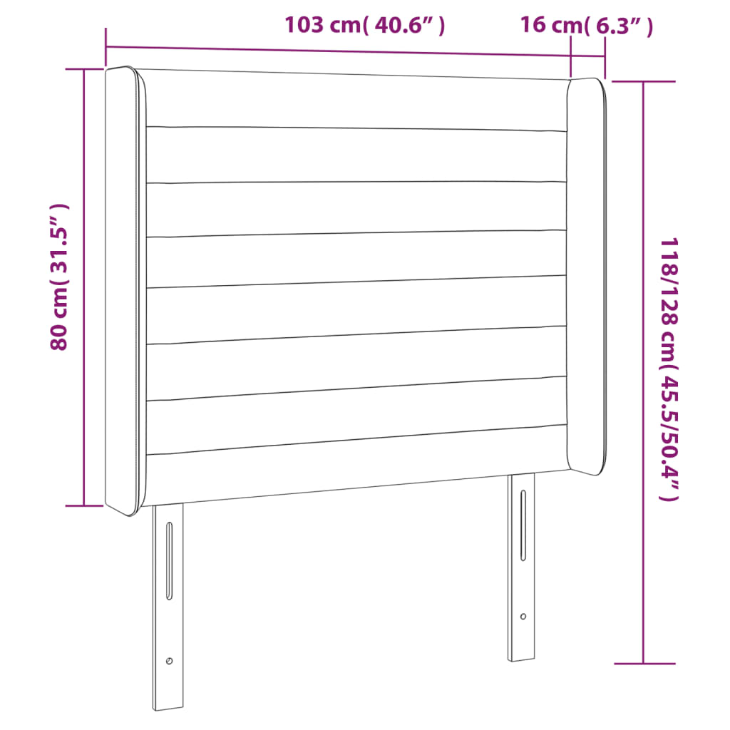 vidaXL Čelo postele typu ušák světle šedé 103x16x118/128 cm textil