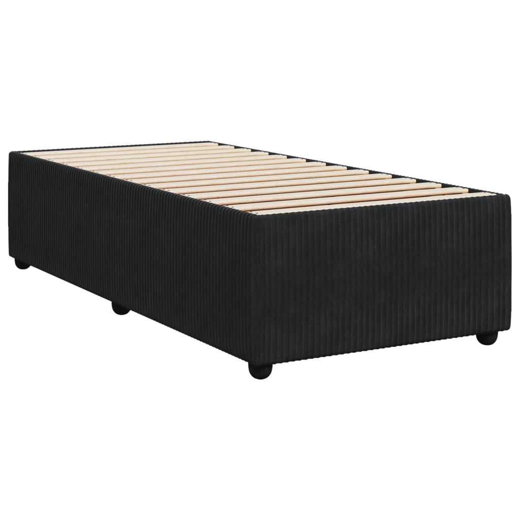 vidaXL Box spring postel s matrací černá 90x190 cm samet