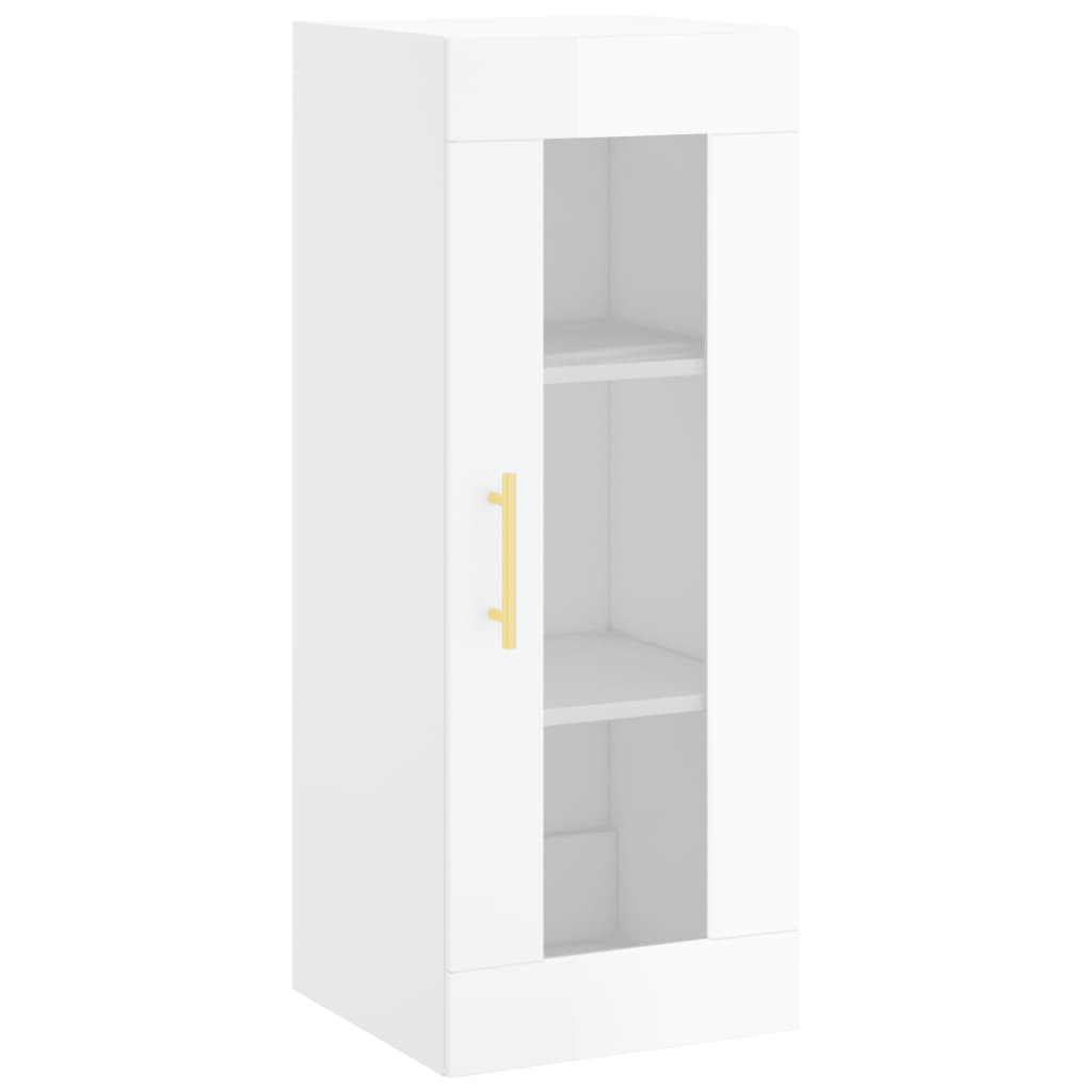 vidaXL Skříň highboard bílá s vysokým leskem 34,5x34x180 cm kompozit