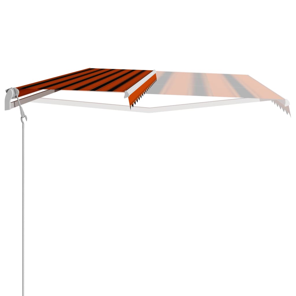 vidaXL Automatická zatahovací markýza 450 x 300 cm oranžovo-hnědá