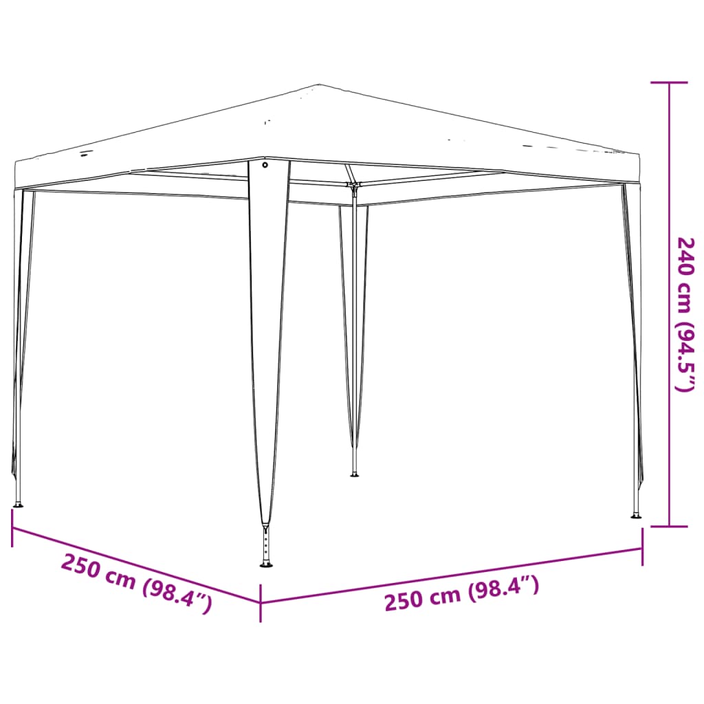 vidaXL Profesionální party stan 2,5 x 2,5 m antracitový 90 g/m²