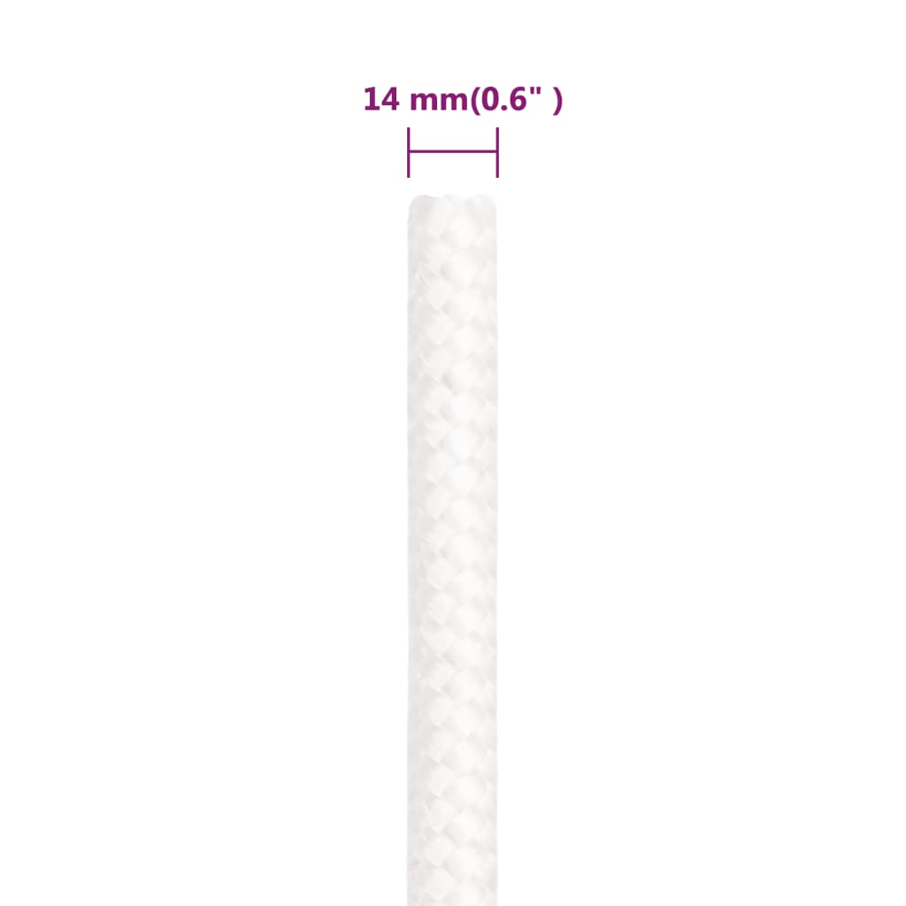 vidaXL Lodní lano celobílé 14 mm 25 m polypropylen