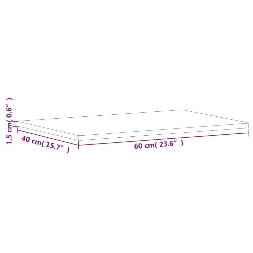 vidaXL Stolní deska 60 x 40 x 1,5 cm obdélníková masivní bukové dřevo