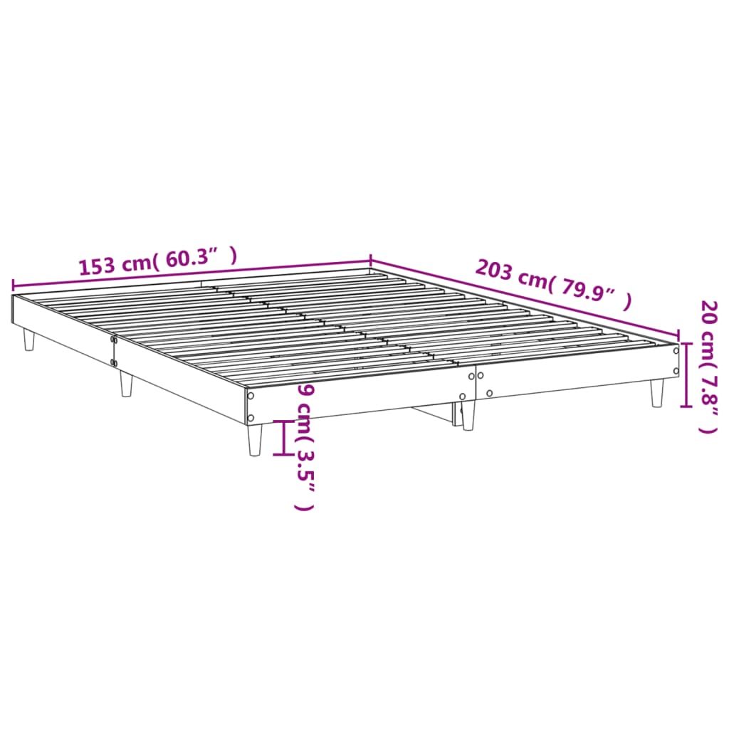 vidaXL Rám postele bez matrace dub sonoma 150x200 cm kompozitní dřevo