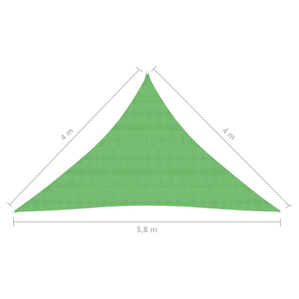 vidaXL Stínicí plachta 160 g/m² světle zelená 4 x 4 x 5,8 m HDPE