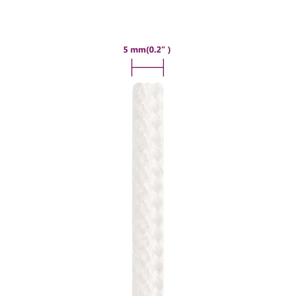 vidaXL Lodní lano celobílé 5 mm 50 m polypropylen