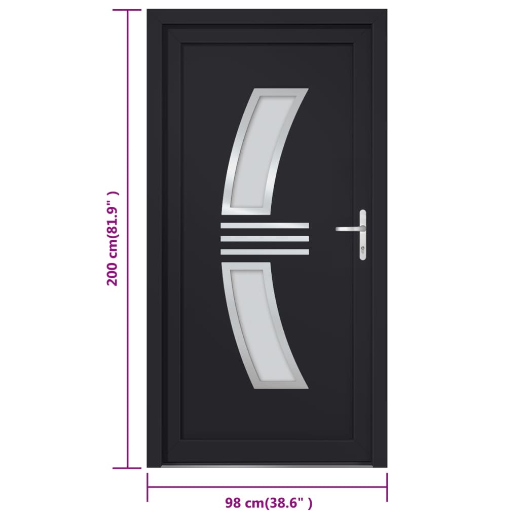 vidaXL Vchodové dveře antracitové 98 x 200 cm PVC