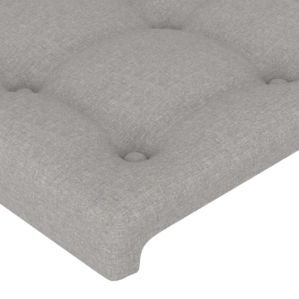 vidaXL Čelo postele s LED světle šedé 160x5x118/128 cm textil
