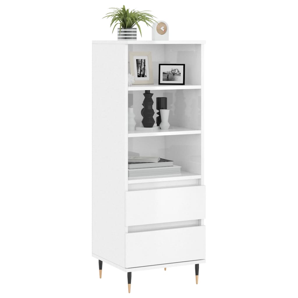 vidaXL Skříň highboard bílá s vysokým leskem 40 x 36 x 110 cm kompozit