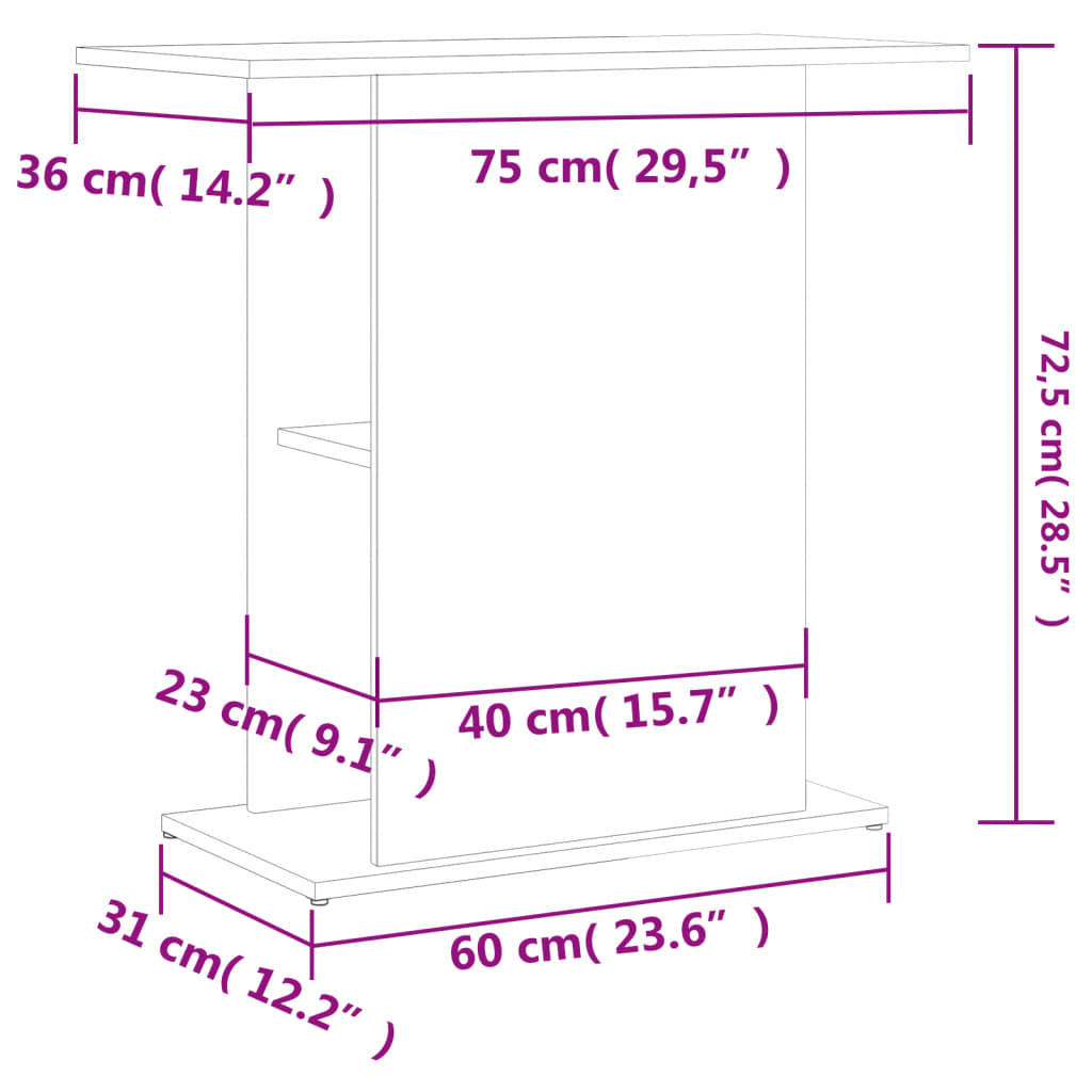 vidaXL Stojan na akvárium betonově šedý 75x36x72,5 cm kompozitní dřevo