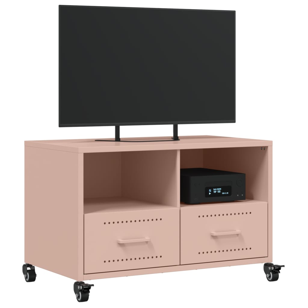 vidaXL TV skříňka růžová 68 x 39 x 43,5 cm ocel