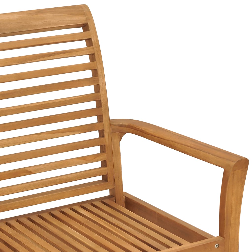 vidaXL Zahradní lavice se světle modrou poduškou 112 cm masivní teak