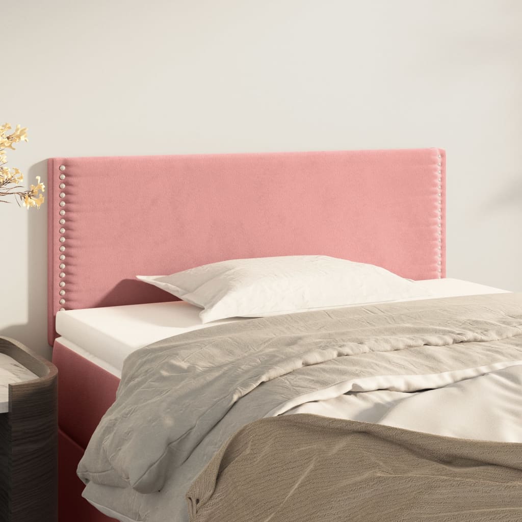 vidaXL Čelo postele růžové 100x5x78/88 cm samet
