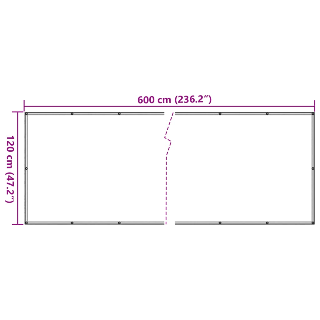 vidaXL Balkonová zástěna kamenný vzhled 600 x 120 cm PVC