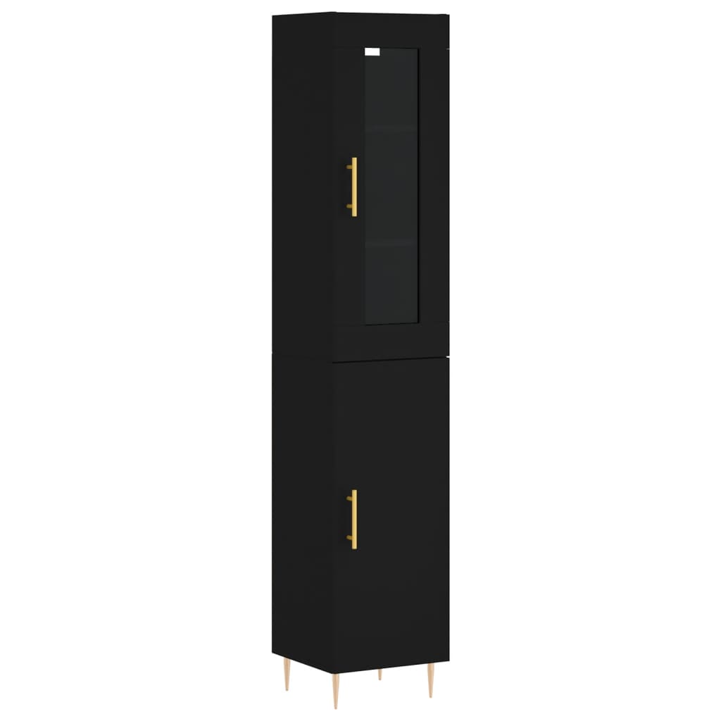 vidaXL Skříň highboard černá 34,5 x 34 x 180 cm kompozitní dřevo