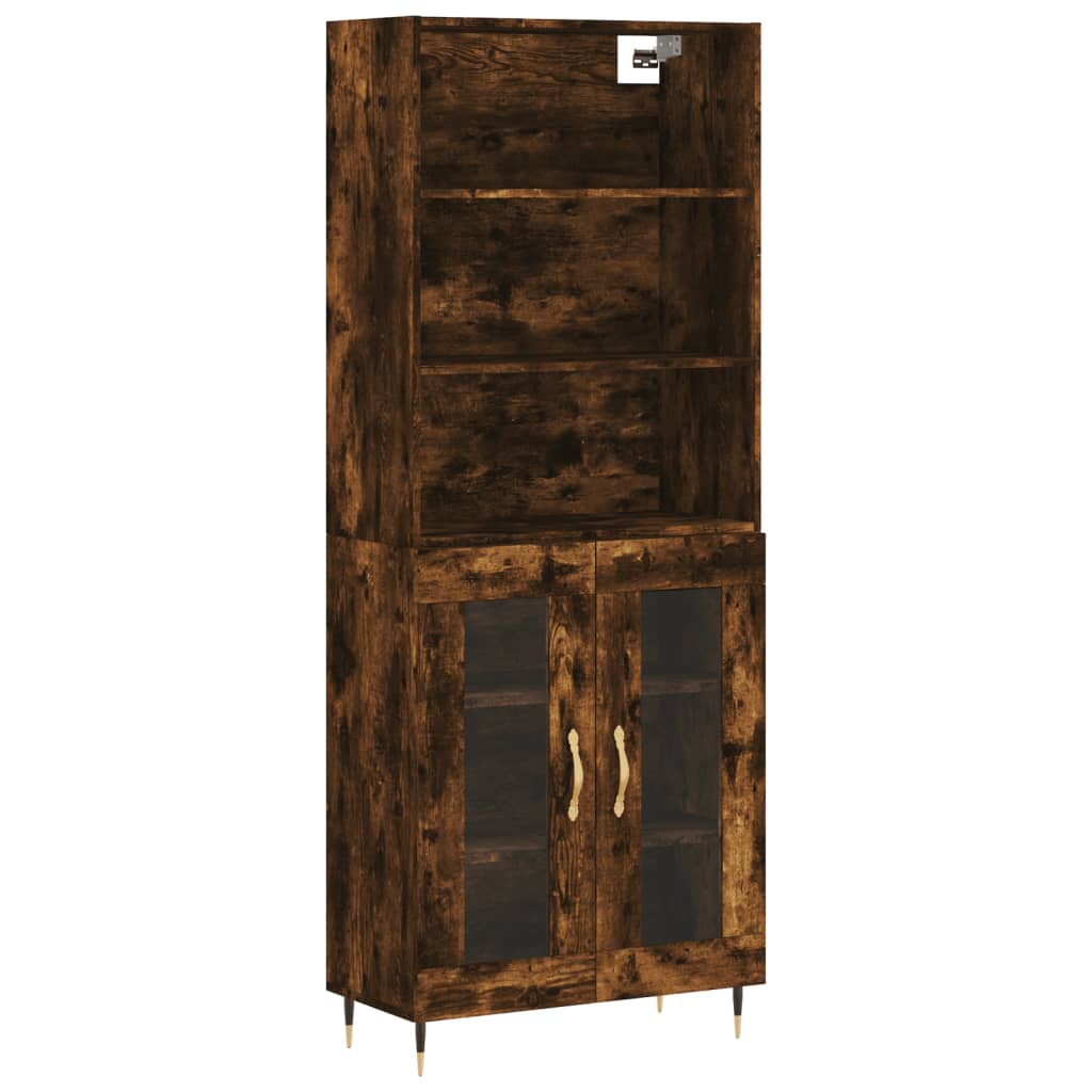 vidaXL Skříň highboard kouřový dub 69,5 x 34 x 180 cm kompozitní dřevo