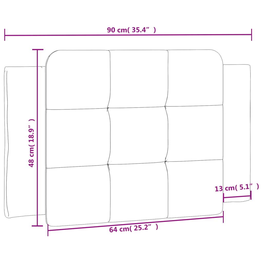 vidaXL Polštář na čelo postele šedý 90 cm umělá kůže