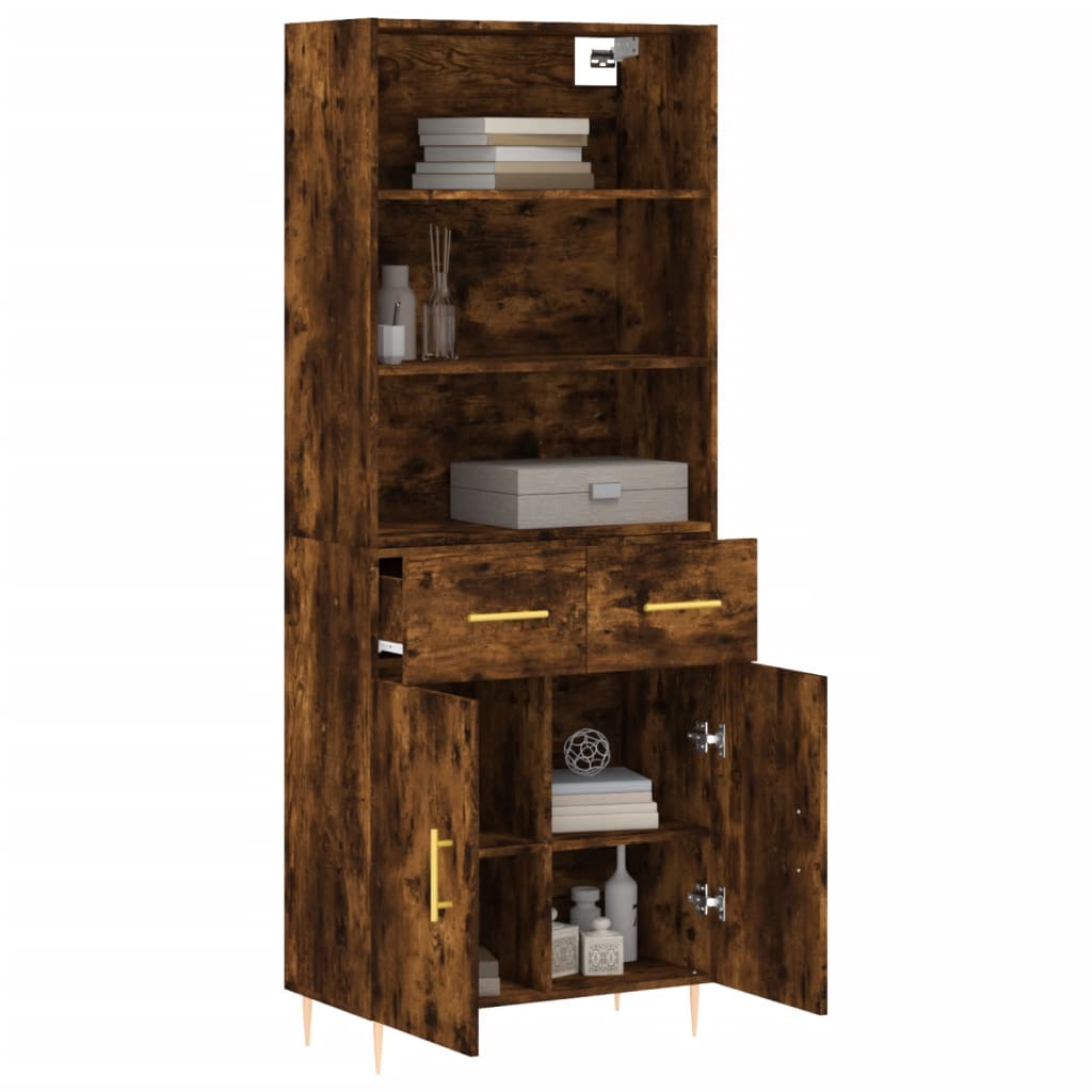 vidaXL Skříň highboard kouřový dub 69,5 x 34 x 180 cm kompozitní dřevo