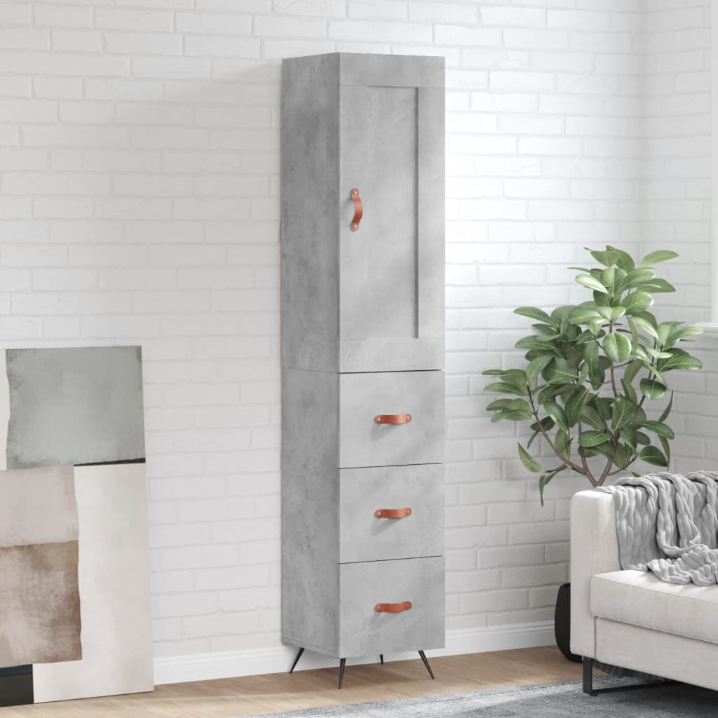 vidaXL Skříň highboard betonově šedá 34,5x34x180 cm kompozitní dřevo