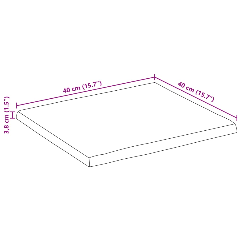 vidaXL Stolní deska 40 x 40 x 3,8 cm živá hrana mangovníkové dřevo