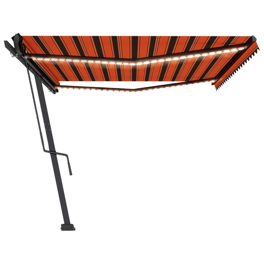 vidaXL Automatická markýza LED a senzor větru 500x300 cm oranžovohnědá