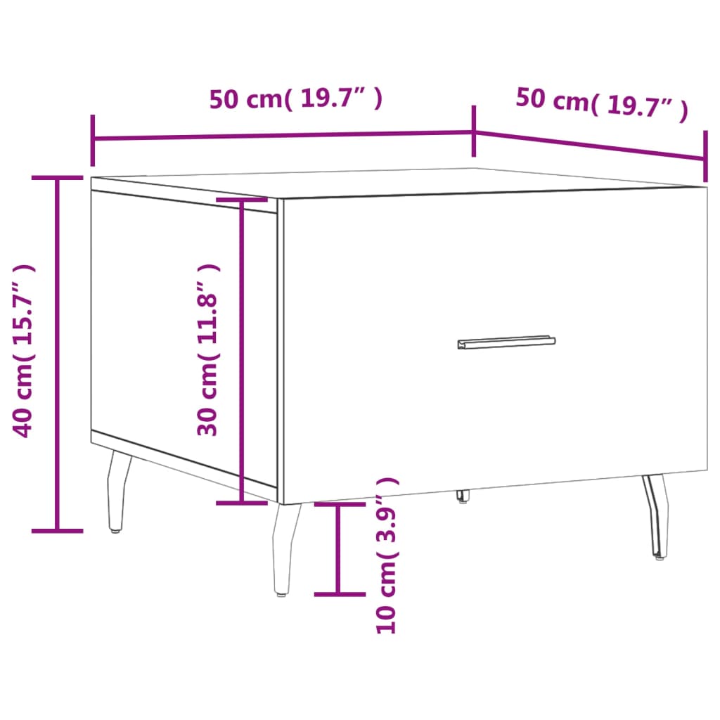 vidaXL Konferenční stolky 2 ks betonově šedé 50 x 50 x 40 cm kompozit