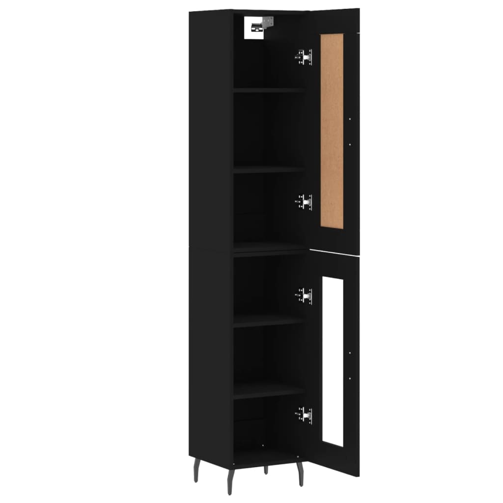 vidaXL Skříň highboard černá 34,5 x 34 x 180 cm kompozitní dřevo