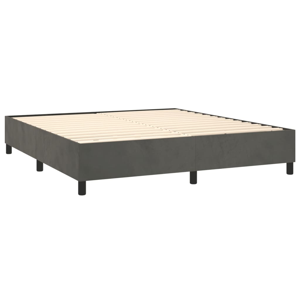 vidaXL Box spring postel s matrací tmavě šedá 160x200 cm samet