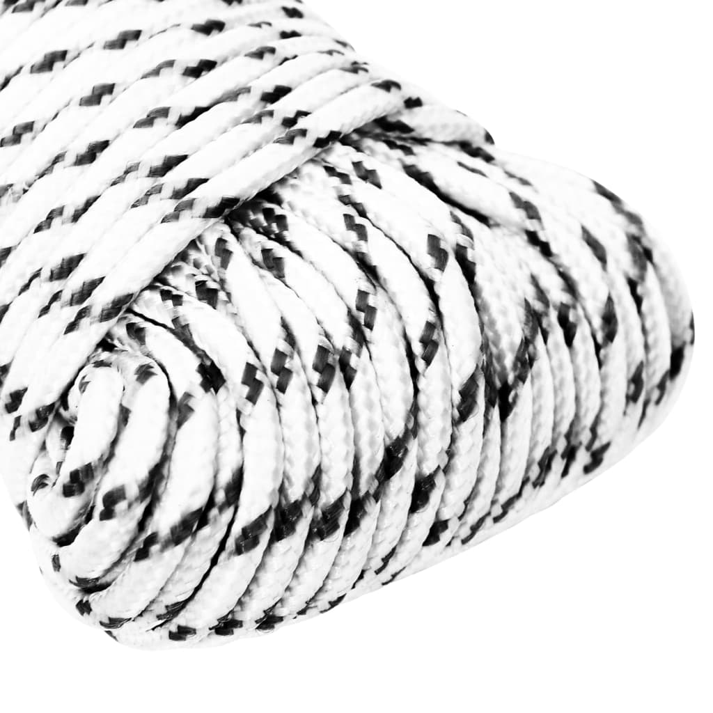 vidaXL Splétané lodní lano bílé 4 mm x 25 m polyester