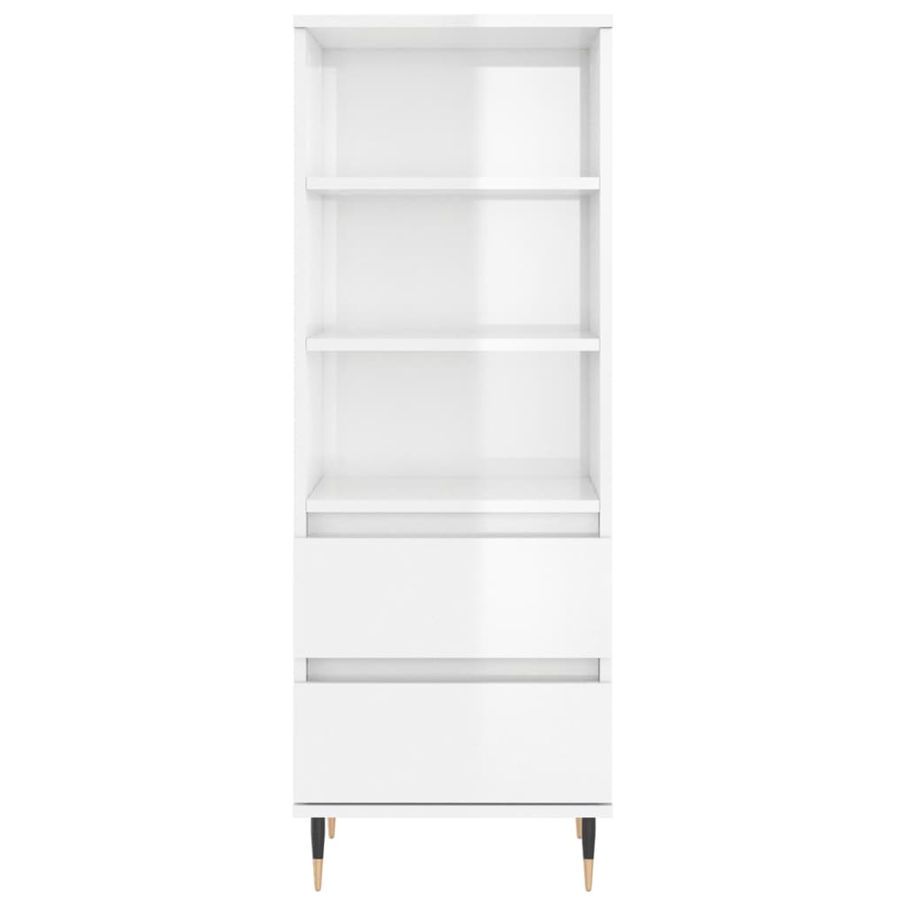 vidaXL Skříň highboard bílá s vysokým leskem 40 x 36 x 110 cm kompozit