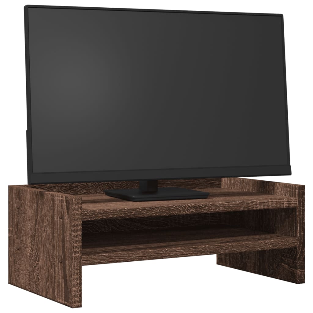 vidaXL Stojan na monitor hnědý dub 42 x 24 x 16 cm kompozitní dřevo