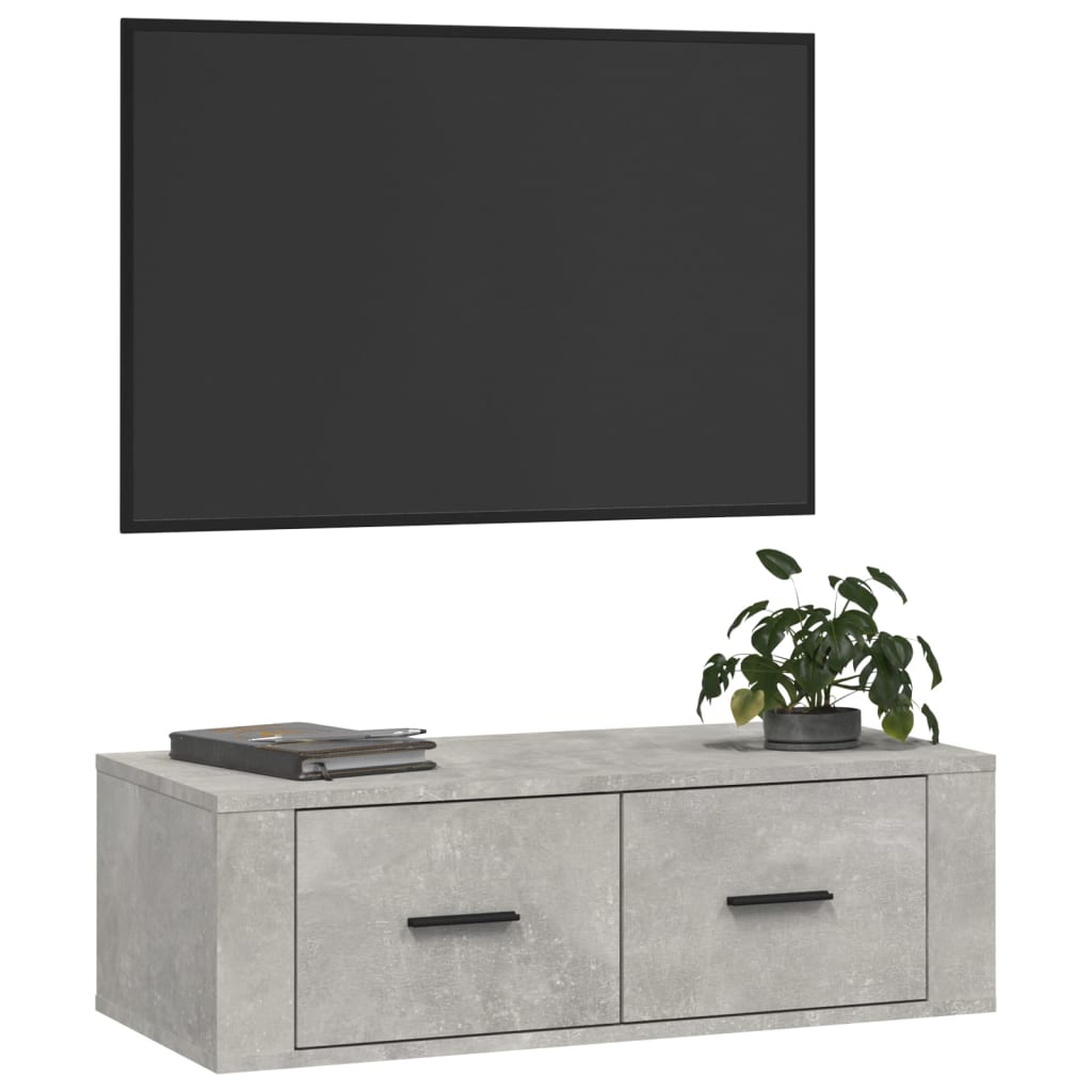 vidaXL Závěsná TV skříňka betonově šedá 80x36x25 cm kompozitní dřevo