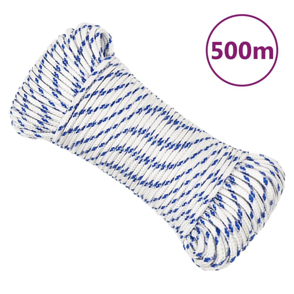 vidaXL Lodní lano bílé 5 mm 500 m polypropylen