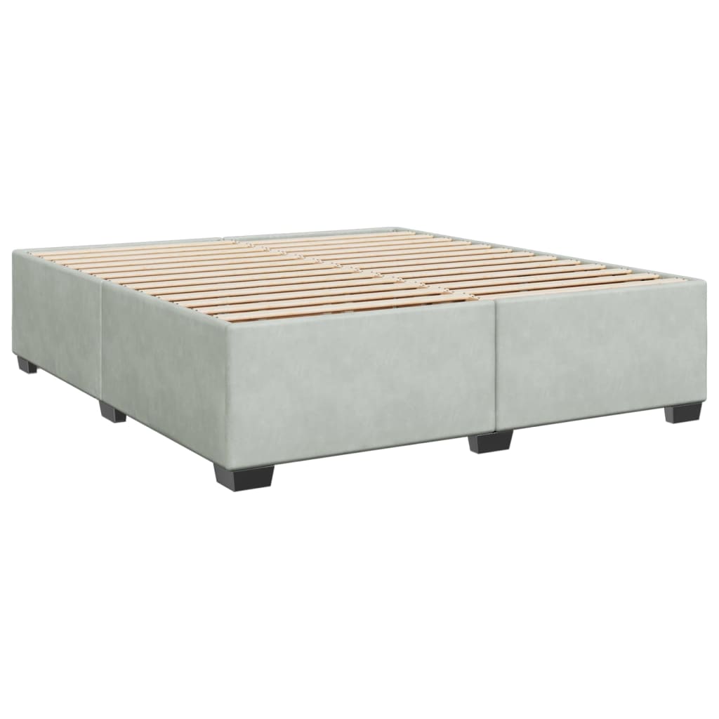 vidaXL Box spring postel s matrací světle šedá 200x200 cm samet