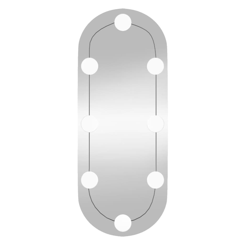 vidaXL Nástěnné zrcadlo s LED osvětlením 20 x 50 cm sklo oválné